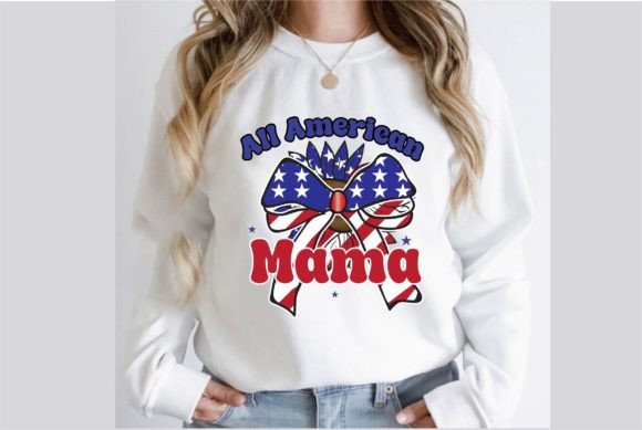 All American Mama Sublimation Design: Graphics & T-Shirt Designs