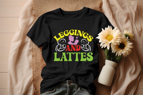 Leggings and Lattes Retro Design: Graphics & T-Shirt Designs