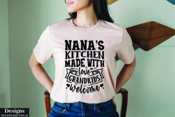Nana's Kitchen Made with Love Grandkids Graphics