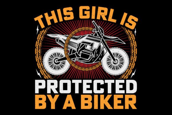 Protected by a Biker Motorcycle Graphics & T-Shirt Designs