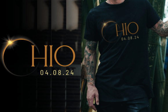 Total Solar Eclipse 2024 Ohio Graphics & T-Shirt Designs