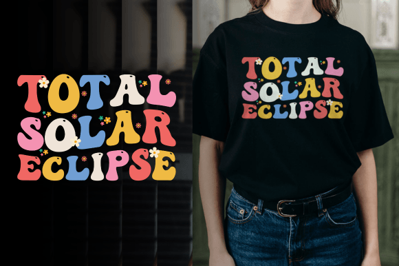 Total Solar Eclipse, Eclipse 2024 Groovy Graphics